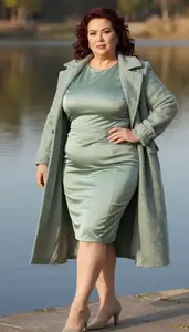 Plus Size Sheath Dress With Side Panel Shaping Chic Shot