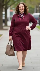 Plus Size Wine Tunic Dress With Embroidery Urban Photo