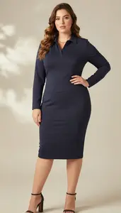 Polo Style Dress Plus Size Studio Portrait