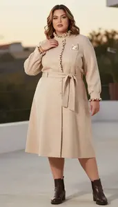 Radiant Plus Size Look Ruffle Trim With Built In Support Paired With A Line Midi
