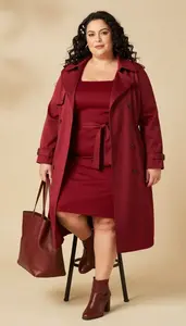 Ruby Red Ruby Red Square Neckline Midi Dress Plus Size Fashion