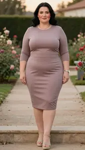 Sheath Dress With Side Panel Shaping Plus Size Nature Portrait