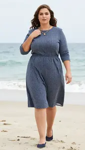 Shift Dress With Geometric Print Plus Size Nature Portrait