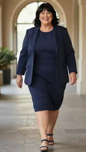 Sophisticated Plus Size Style Collared Shirt Dress