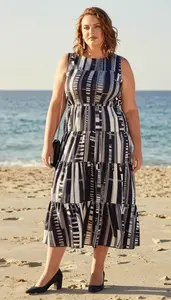 Tiered Boho Maxi Skirt Plus Size Nature Portrait