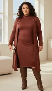 Turtleneck Dress For Fall Plus Size Studio Portrait