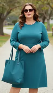 Beautiful Plus Size Style A Line Midi Skirt