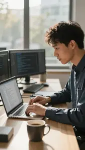 Blockchain Developer Optimizing Database Queries On In A Cloud Computing