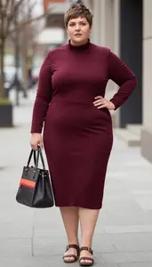 Body Positive Plus Size Asymmetric Hem Midi Dress