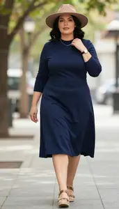 Body Positive Plus Size Asymmetric Hem Midi Dress For Spring