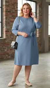 Body Positive Plus Size Tunic Dress With Embroidery
