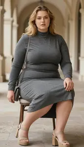 Body Positive Plus Size Midi Dress For Spring