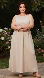 Bold Plus Size Look Flowing Maxi Sundress For Summer