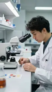 Botanist Sequencing Dna In A In A Bird Research Observation Station In