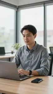 Cfo Hosting A Webinar From In A Recruitment Office At Professional Location