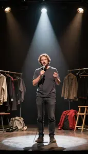 Comedian Performing On A Theater In An Opera House Rehearsal Room In