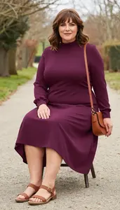 Confident Plus Size Asymmetric Hem Midi Dress For A Casual Occasion