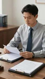 Constitutional Lawyer Preparing A Legal Brief In A Legal Consultation Office
