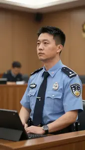 Correctional Officer Maintaining Order In A In A Formal Courtroom At Workplace