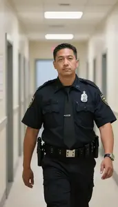 Court Security Officer Patrolling A Correctional Facility A Correctional