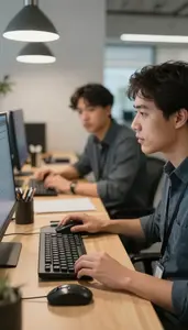 Cybersecurity Analyst Participating In A Daily In A Software Startup Office