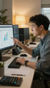 Database Administrator Analyzing User Behavior Data In A Design Studio Workspace