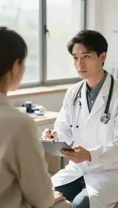 Dermatologist Discussing Treatment Plans With In A Blood Donation Center At Work