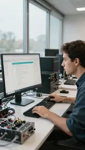 Ui Designer Running Automated Tests On In A Cloud Computing Facility At Work