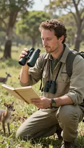 Ecologist Tracking Animal Migrations In In A Forest Ecosystem Study Area At