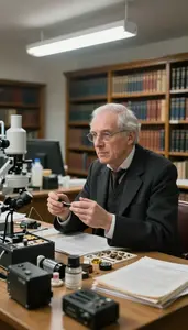 Economist Philosophizing During A Academic In A Historical Research Library