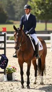 Equestrian Coach Riding A Horse In In An Equestrian Riding Arena In Professional