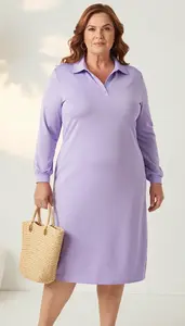 Flattering Plus Size Ebony Polo Style Dress