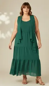 Flattering Plus Size Tiered Maxi Dress For A Beach Occasion