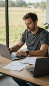 Game Developer Filming A Youtube Video In A Vlog Editing Home Office In