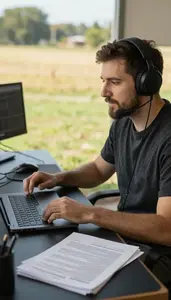 Game Tester Filming A Youtube Video In A Streaming Gaming Setup Room In