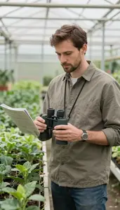 Greenhouse Manager Managing A Nursery Of In A Seed Bank Storage Facility In