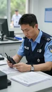 Homicide Detective Analyzing Forensic Evidence In In A Police Interrogation Room
