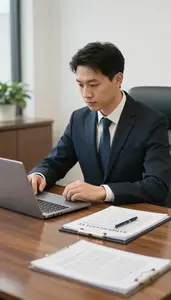 Human Rights Lawyer Conducting A Deposition In In A Lawyer Private Office In