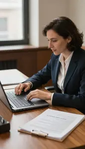 Lobbyist Analyzing Policy Implications At In A Political Consulting Office In
