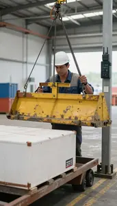Longshoreman Loading Cargo On A In A Warehouse Order Picking Area In