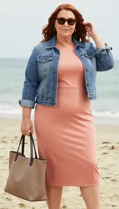 Midi Dress Plus Size Nature Portrait