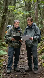 Nature Guide Managing A Forest With In A National Park Forest Trail At Work