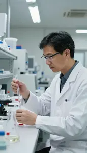 Nuclear Physicist Conducting Nuclear Physics Experiments In A Scientific