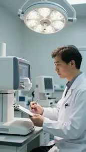 Oncologist Operating Advanced Medical Imaging In A Medical Laboratory Testing