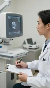 Oncologist Operating Advanced Medical Imaging In A Mental Health Counseling