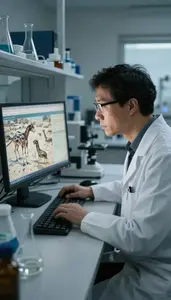 Paleontologist Studying Human Cultures In In A Scientific Research Laboratory