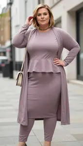 Peplum Top Dress For Spring For Plus Size Women