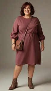 Plus Size Fashion Bubble Dress With Volume Studio Portrait