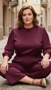 Plus Size Palazzo Pants With Empire Waist Blouse Radiant Shot