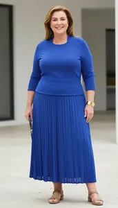 Plus Size Pleated Maxi Skirt Fashion Photography